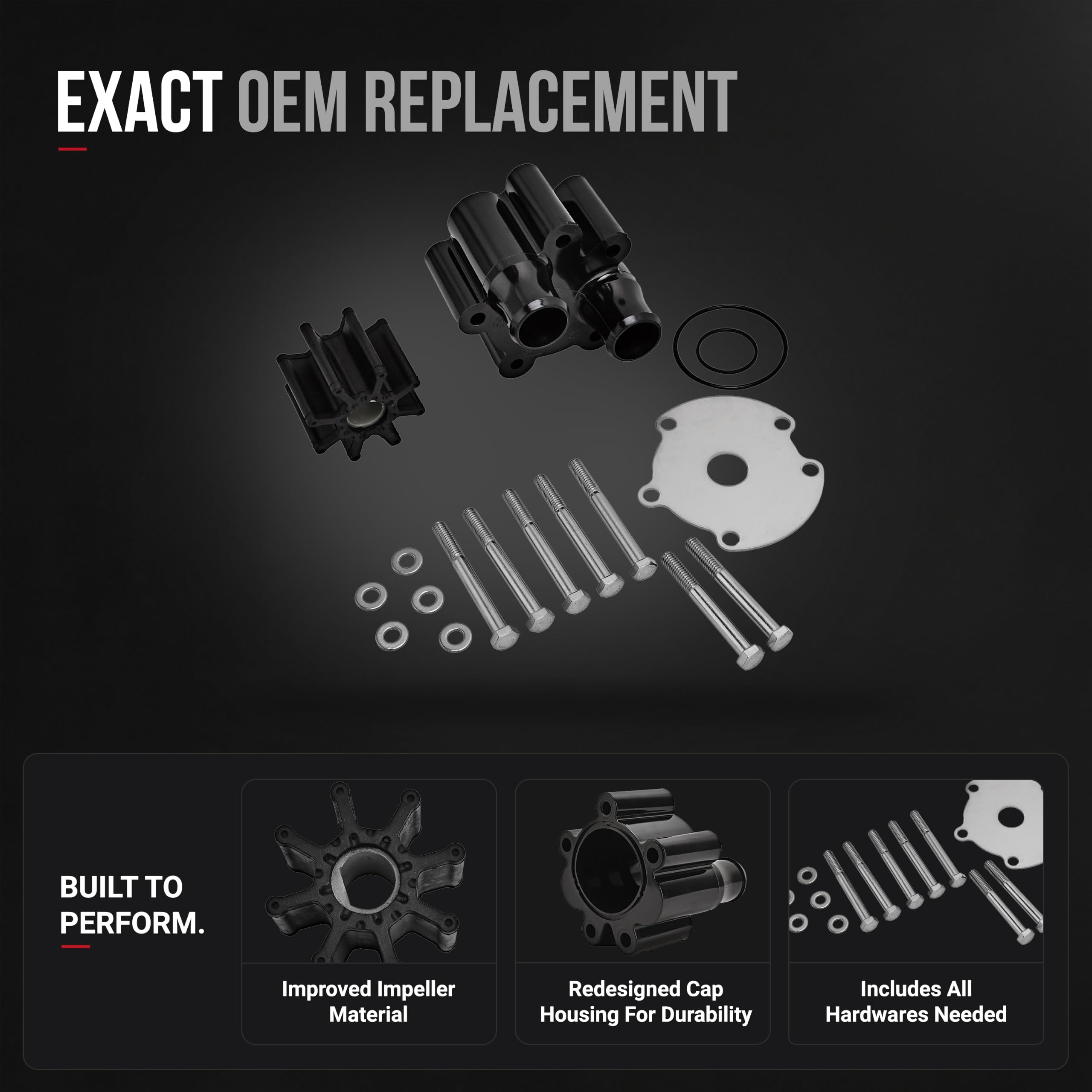 Amazon.com: Raw Water Pump Housing & Impeller Kit - Compatible